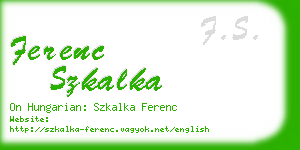 ferenc szkalka business card